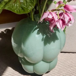 AYTM Uva vaas, glas, groen, Ø 26 cm, hoogte 28 cm, mondgeblazen