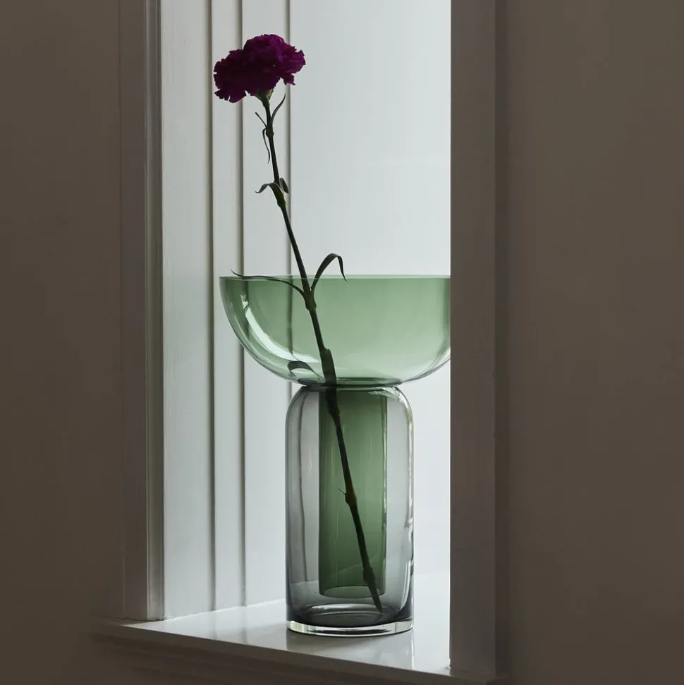 AYTM Vaas Torus, groen, Ø 25 cm, hoogte 33 cm, glas