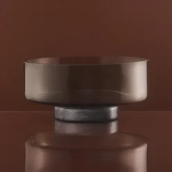 AYTM Volvi kom, rookgrijs, Ø 25 cm, glas, voet, marmer