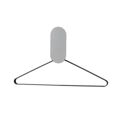 AYTM Wandhaak Ovali, spiegel, zwart, glas, hout, staal