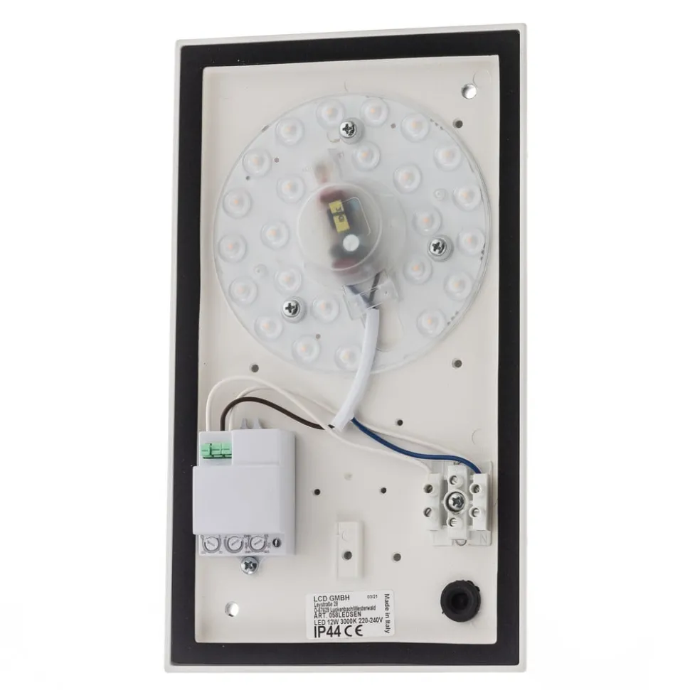 Babett LED buiten wandlamp, roestvrij staal, glas, sensor