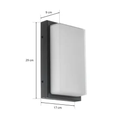 Babett LED buiten wandlamp, roestvrij staal, glas, sensor