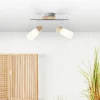 Babsan plafondspot, lengte 27,5 cm, licht hout, 2-lamps.