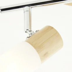 Babsan plafondspot, lengte 27,5 cm, licht hout, 2-lamps.
