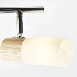 Babsan plafondspot, lengte 27,5 cm, licht hout, 2-lamps.