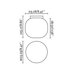 Badkamer plafondlamp Amelia, zwart/opaal, glas, Ø 21,5 cm