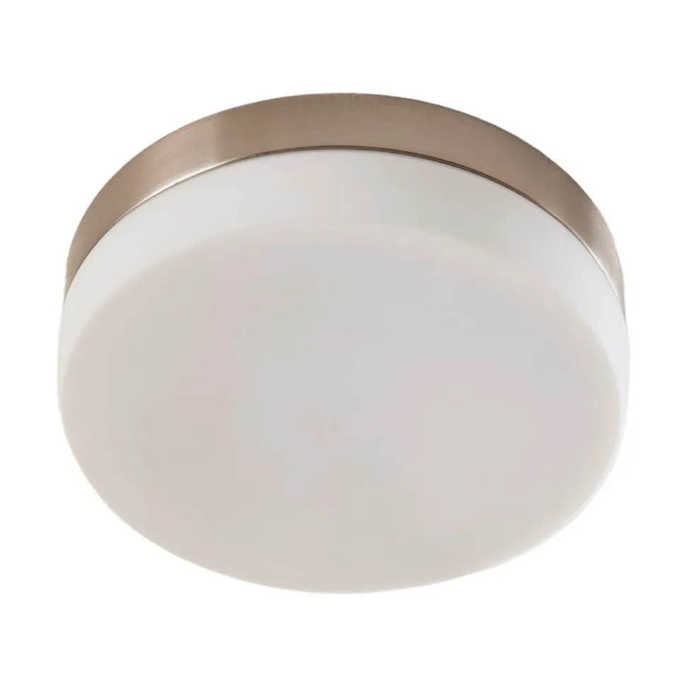 Badkamer plafondlamp Amilia, Ø 18 cm, E27, nikkel, glas