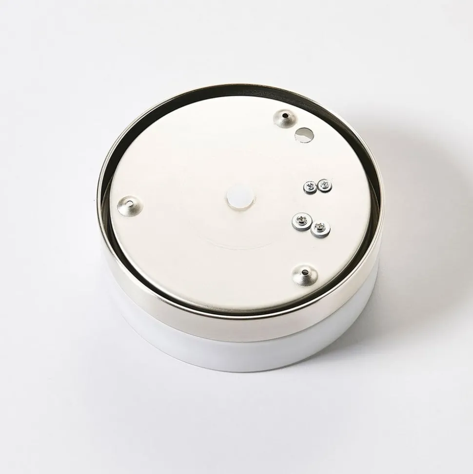 Badkamer plafondlamp Amilia, Ø 18 cm, E27, nikkel, glas