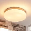 Badkamer plafondlamp Amilia, Ø 30 cm, E27, nikkel, glas