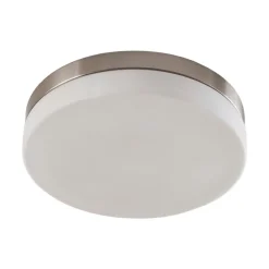 Badkamer plafondlamp Amilia, Ø 30 cm, E27, nikkel, glas