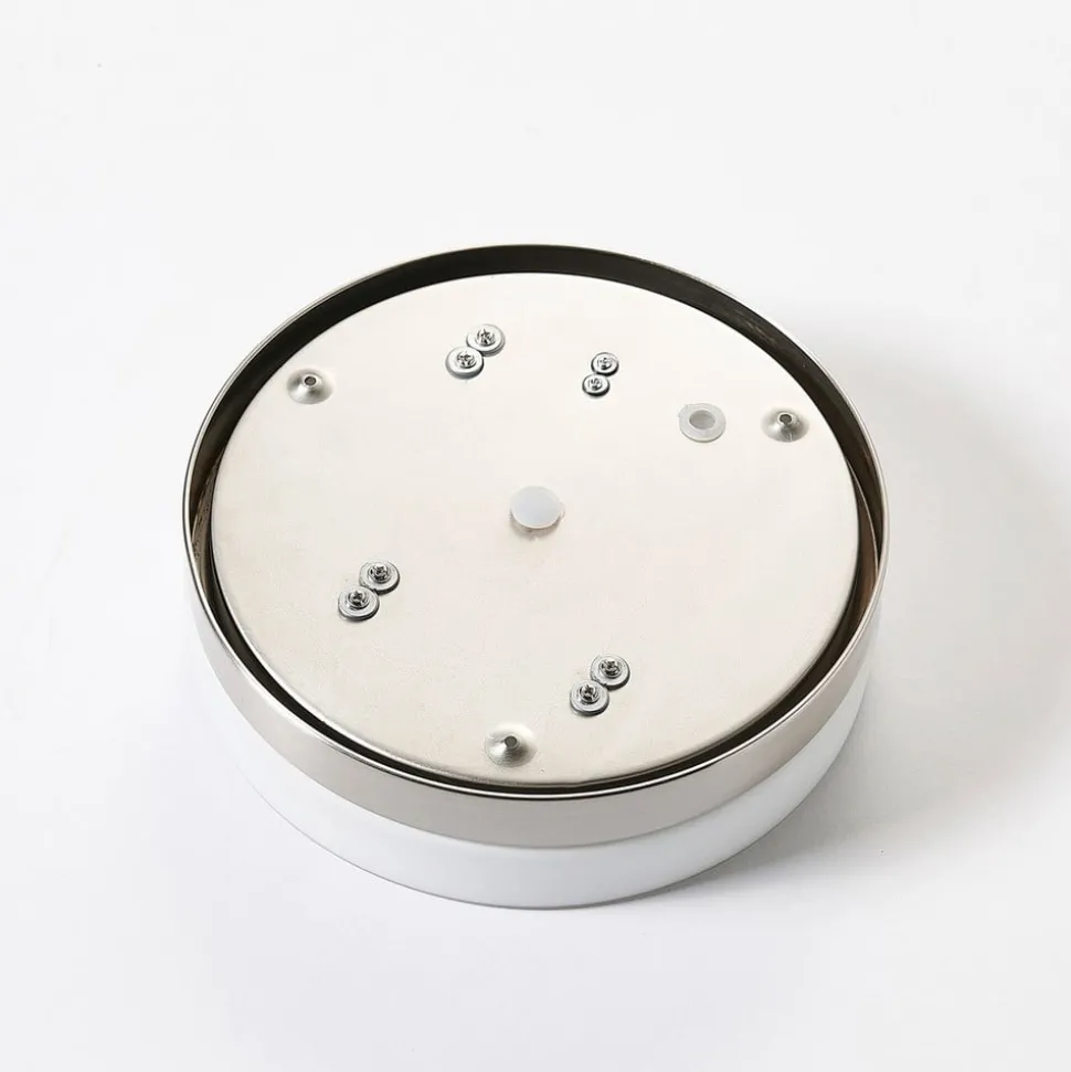 Badkamer plafondlamp Amilia, Ø 30 cm, E27, nikkel, glas