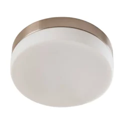 Badkamer plafondlamp Amilia, Ø 23,5 cm, E27, nikkel, glas