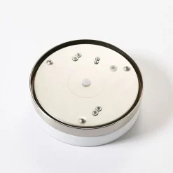 Badkamer plafondlamp Amilia, Ø 23,5 cm, E27, nikkel, glas