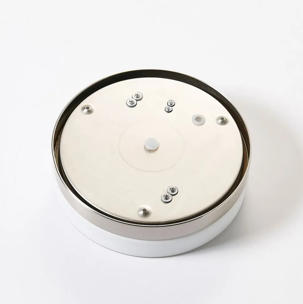 Badkamer plafondlamp Amilia, Ø 23,5 cm, E27, nikkel, glas