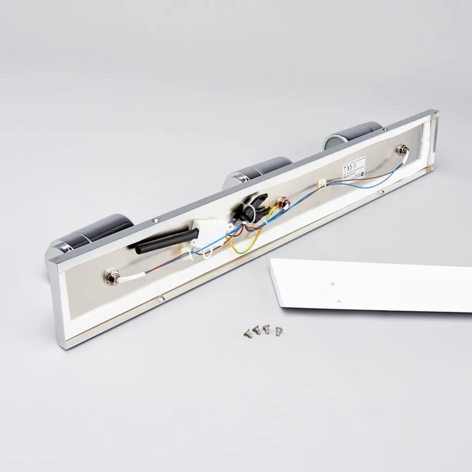 Badkamer plafondlamp Dejan, 65 cm, 3-lamps, chroom, IP44