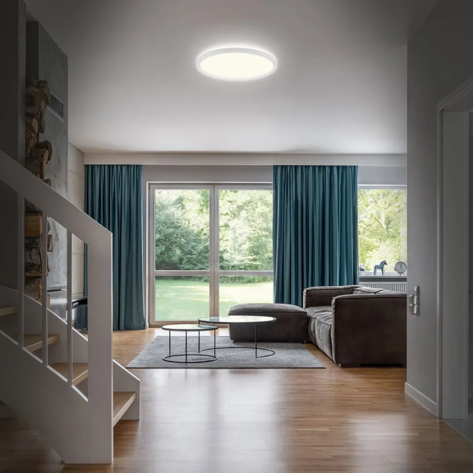 Badkamer plafondlamp Slim Drip, wit, Ø 42 cm