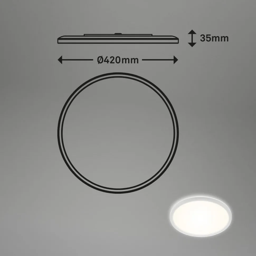 Badkamer plafondlamp Slim Drip, wit, Ø 42 cm