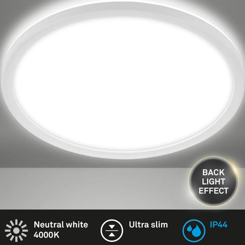 Badkamer plafondlamp Slim Drip, wit, Ø 42 cm