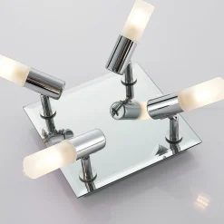 Badkamer plafondlamp Zela, 32 cm, chroom, 4-lamps, IP44