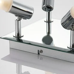 Badkamer plafondlamp Zela, 32 cm, chroom, 4-lamps, IP44