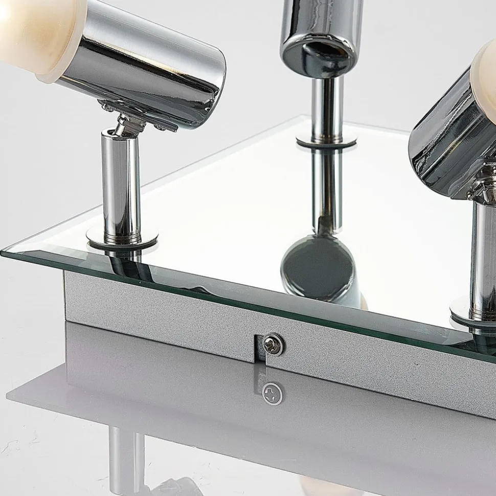 Badkamer plafondlamp Zela, 32 cm, chroom, 4-lamps, IP44