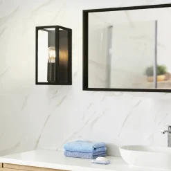 Badkamer wandlamp Amezola, 1-lamp, zwart