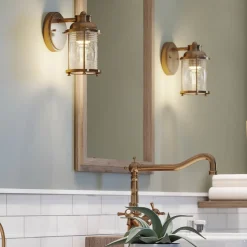 Badkamer wandlamp Ashland Bay, 1-lamp, messing