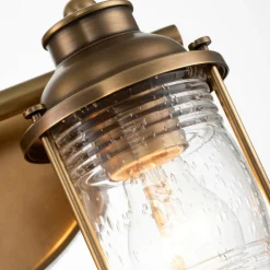 Badkamer wandlamp Ashland Bay, 2-lamps, messing