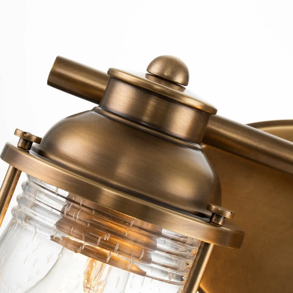 Badkamer wandlamp Ashland Bay, 2-lamps, messing