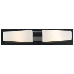 Badkamer wandlamp Brastad, zwart, 2-lamps