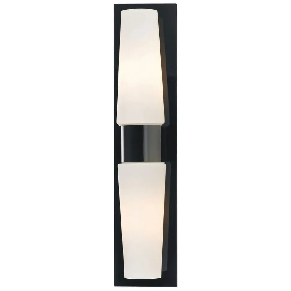 Badkamer wandlamp Brastad, zwart, 2-lamps