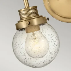 Badkamer wandlamp Poppy, 2-lamps, messing