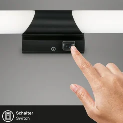 Badkamerpiegel lamp Klak Brilo, zwart, 47 cm