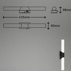 Badkamerpiegel lamp Klak Brilo, zwart, 47 cm