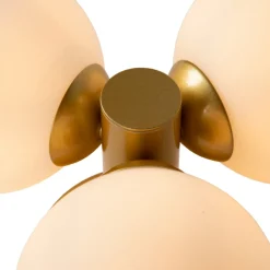 Badkamer-plafondlamp Trudy, 3-lamps mat goud/opaal