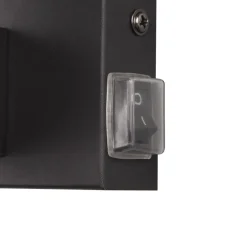 Badkamerwandlamp Kula, glazen kap, IP44, zwart