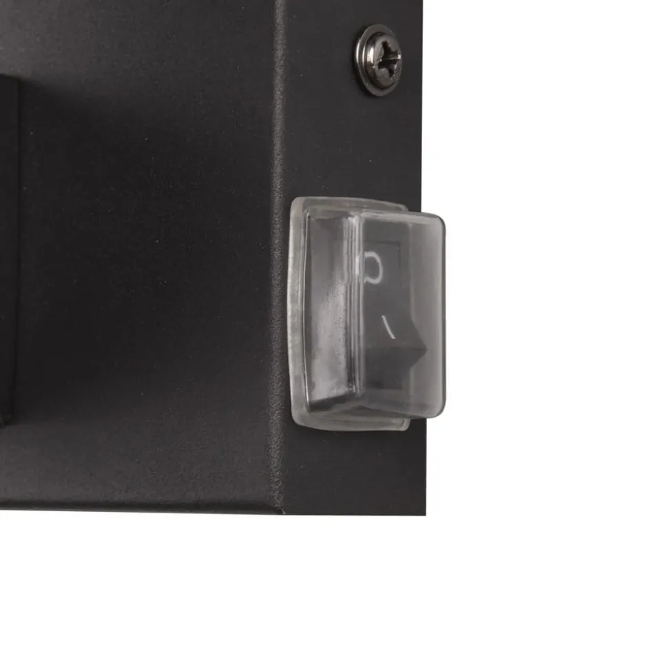 Badkamerwandlamp Kula, glazen kap, IP44, zwart