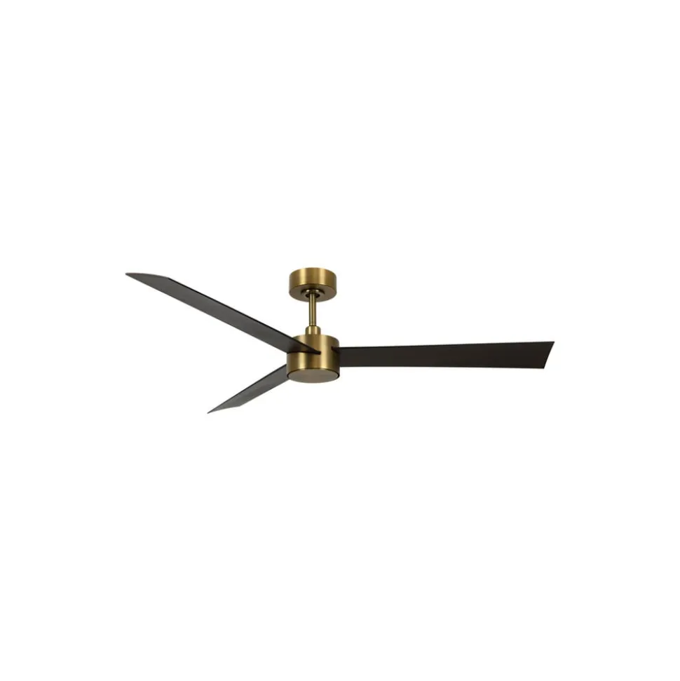 Baken ventilator met licht Klimaat IV messing/walnoot stil