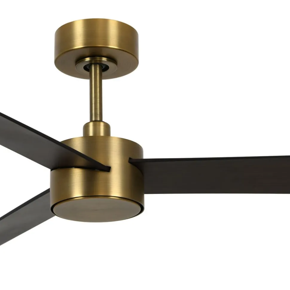 Baken ventilator met licht Klimaat IV messing/walnoot stil