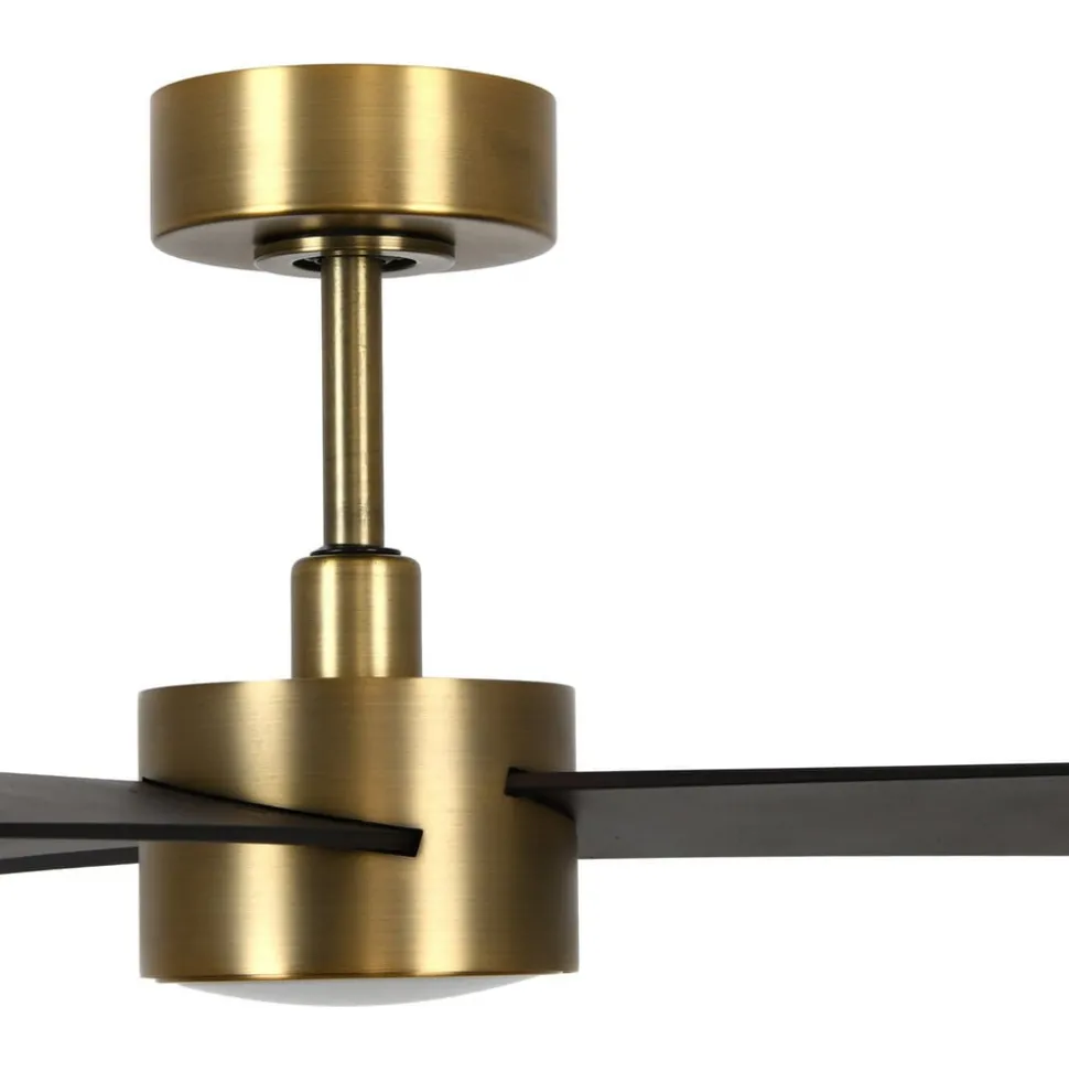 Baken ventilator met licht Klimaat IV messing/walnoot stil