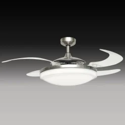 Baken ventilator met licht Fanaway Evo 2, mat chroom, stil