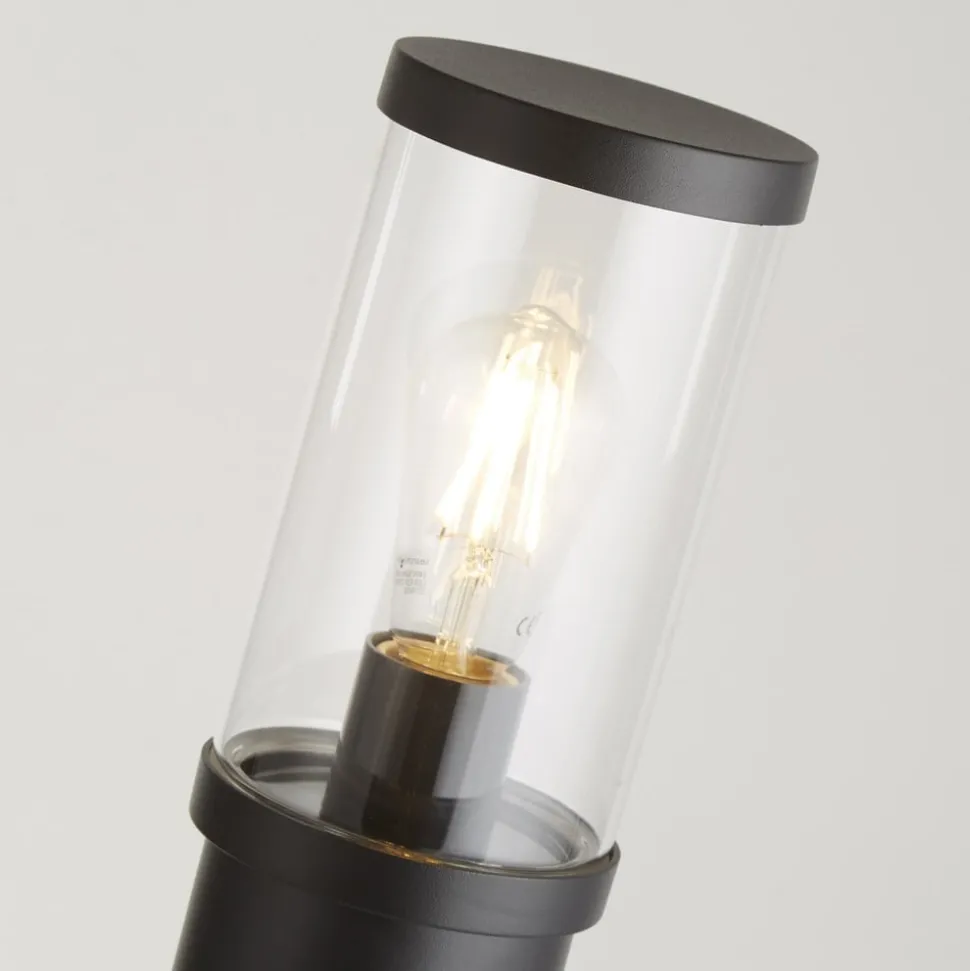 Bakerloo sokkellamp, IP44, zwart, hoogte 45 cm, metaal