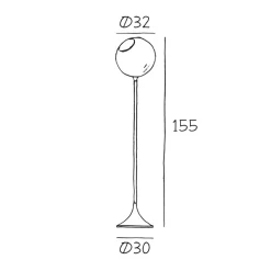 Ballroom vloerlamp, amber, glas, mondgeblazen, dimbaar