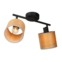 Bamboe plafondlamp, 2-lamps