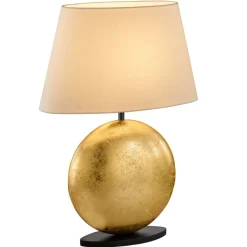 BANKAMP Mali tafellamp, crème/goud, hoogte 51cm