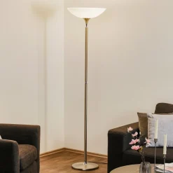 BANKAMP Opera LED uplighter vloerlamp, tastdimmer, nikkel