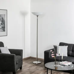 BANKAMP Opera LED uplighter vloerlamp, tastdimmer, nikkel