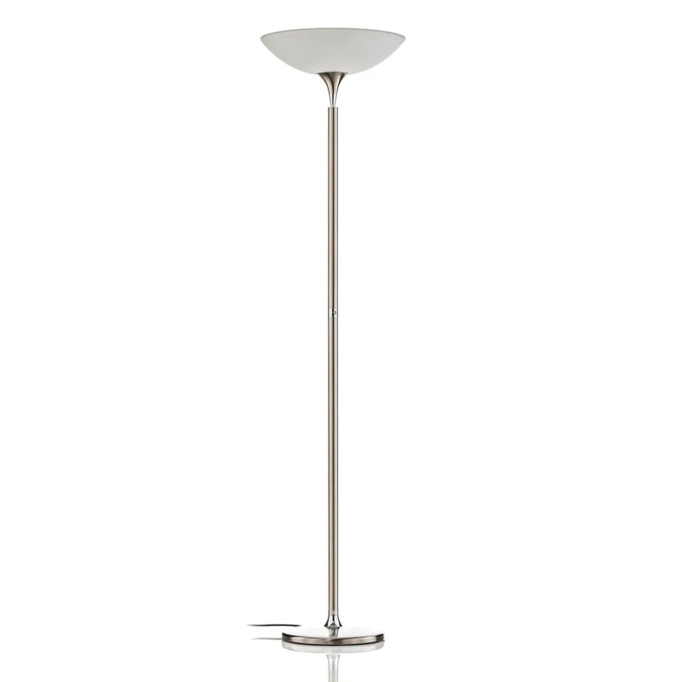 BANKAMP Opera LED uplighter vloerlamp, tastdimmer, nikkel