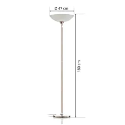 BANKAMP Opera LED uplighter vloerlamp, tastdimmer, nikkel