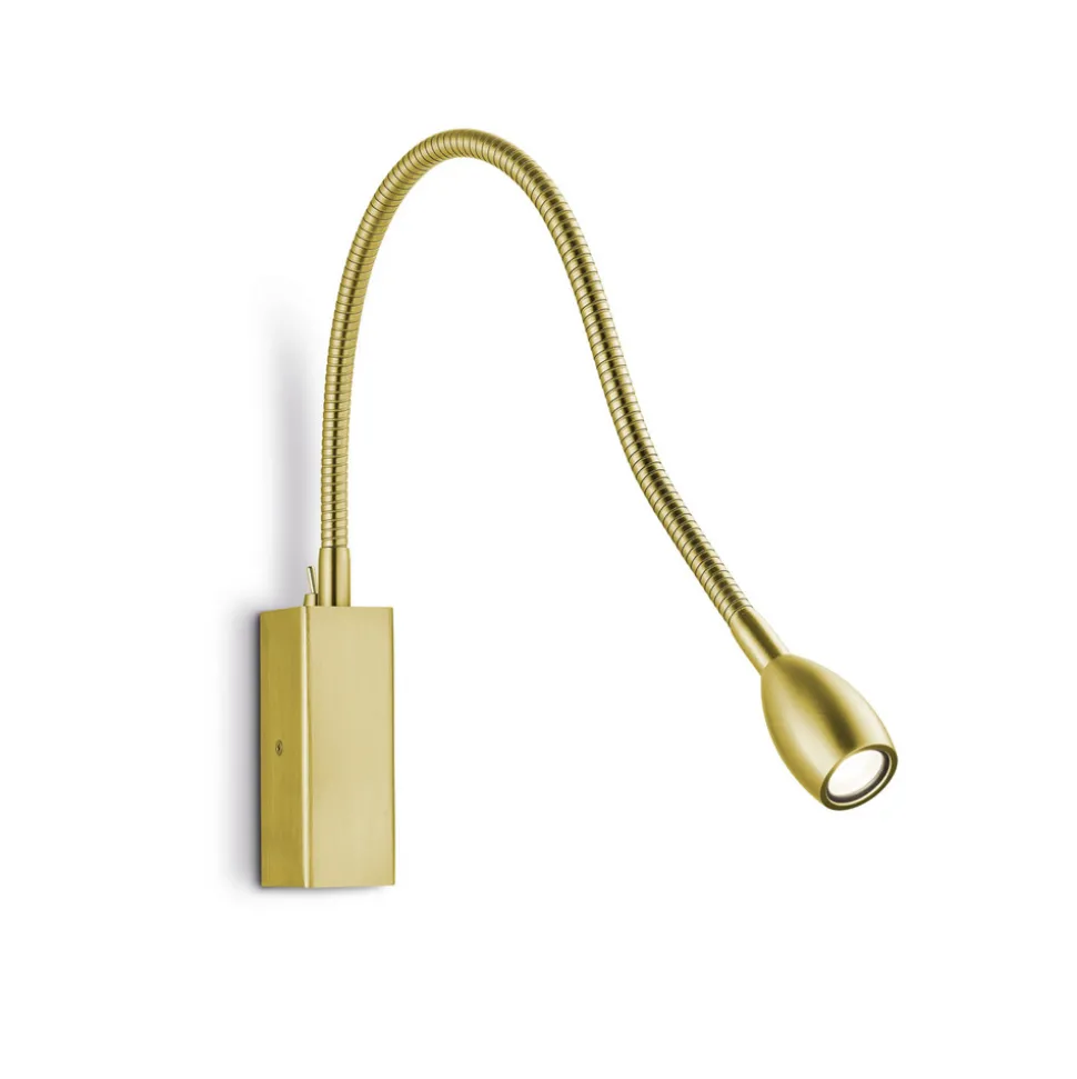 Banu LED wandlamp met schakelaar, messing, 30 cm